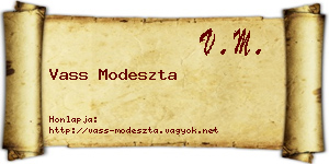 Vass Modeszta névjegykártya